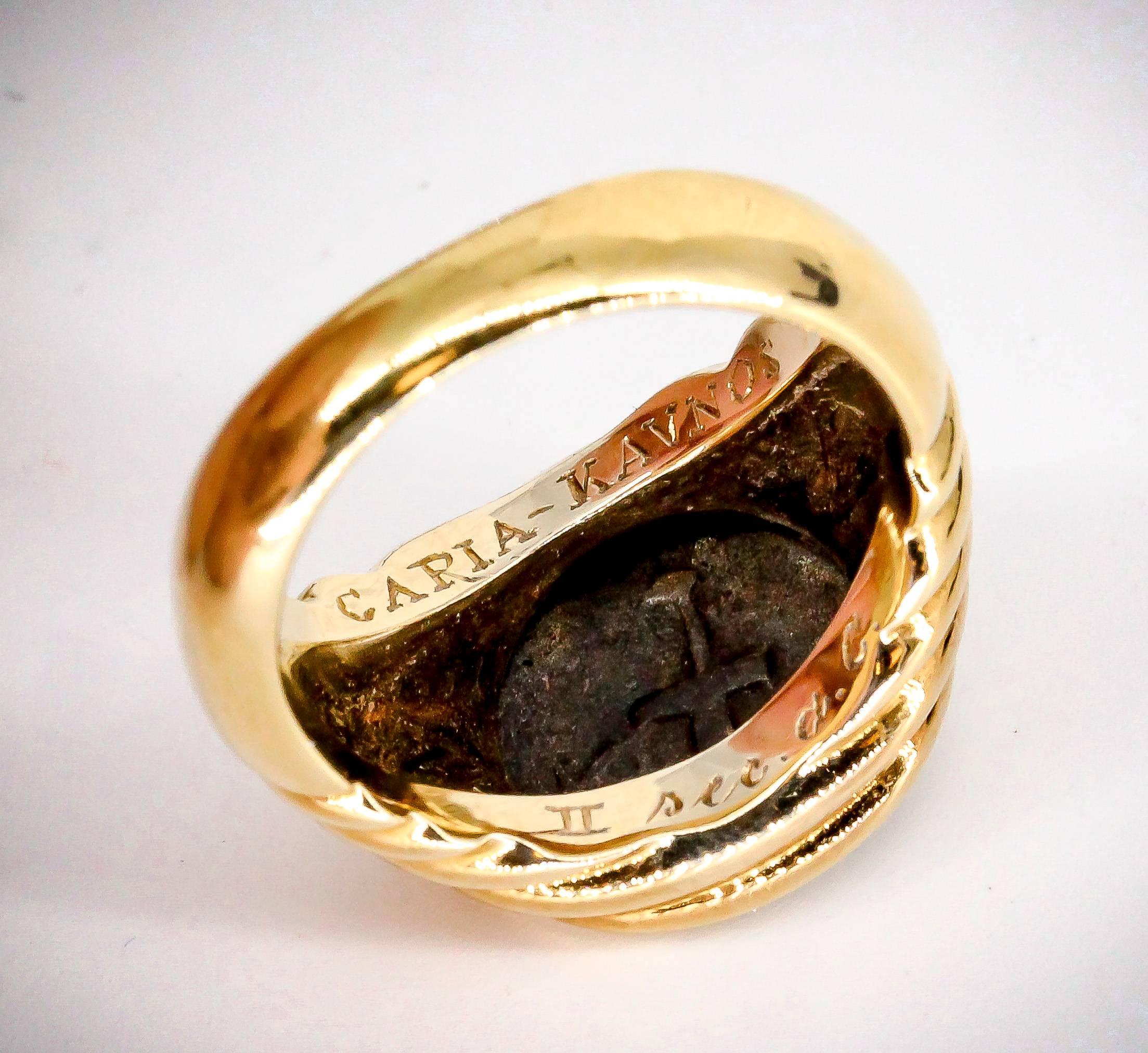 Contemporary Bulgari Gold Ancient Coin Ring