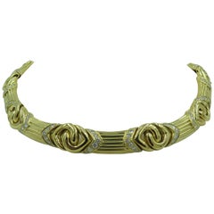 Bulgari Gold and Diamond Necklace