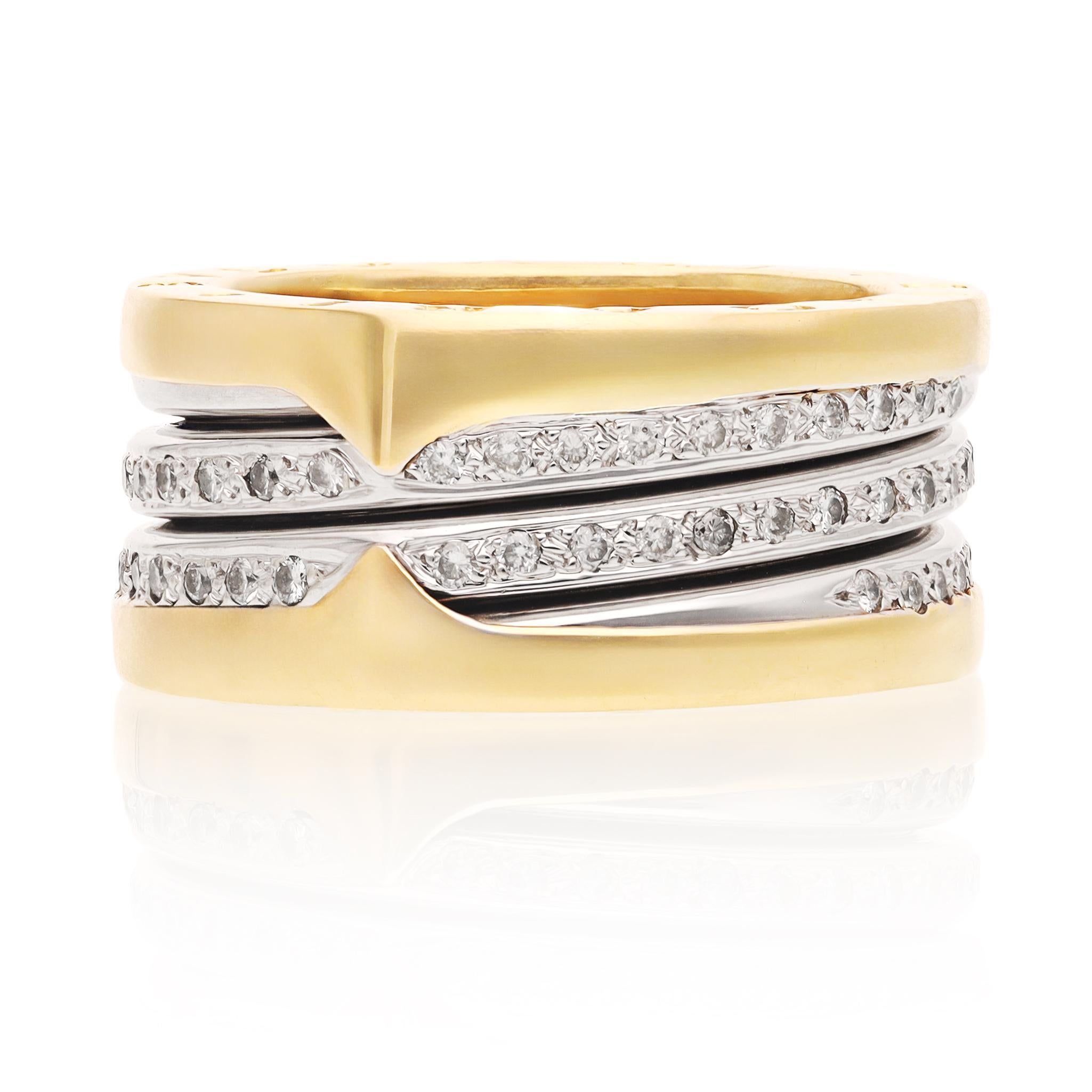 Taille ronde BULGARI Gold and Diamond Ring en vente
