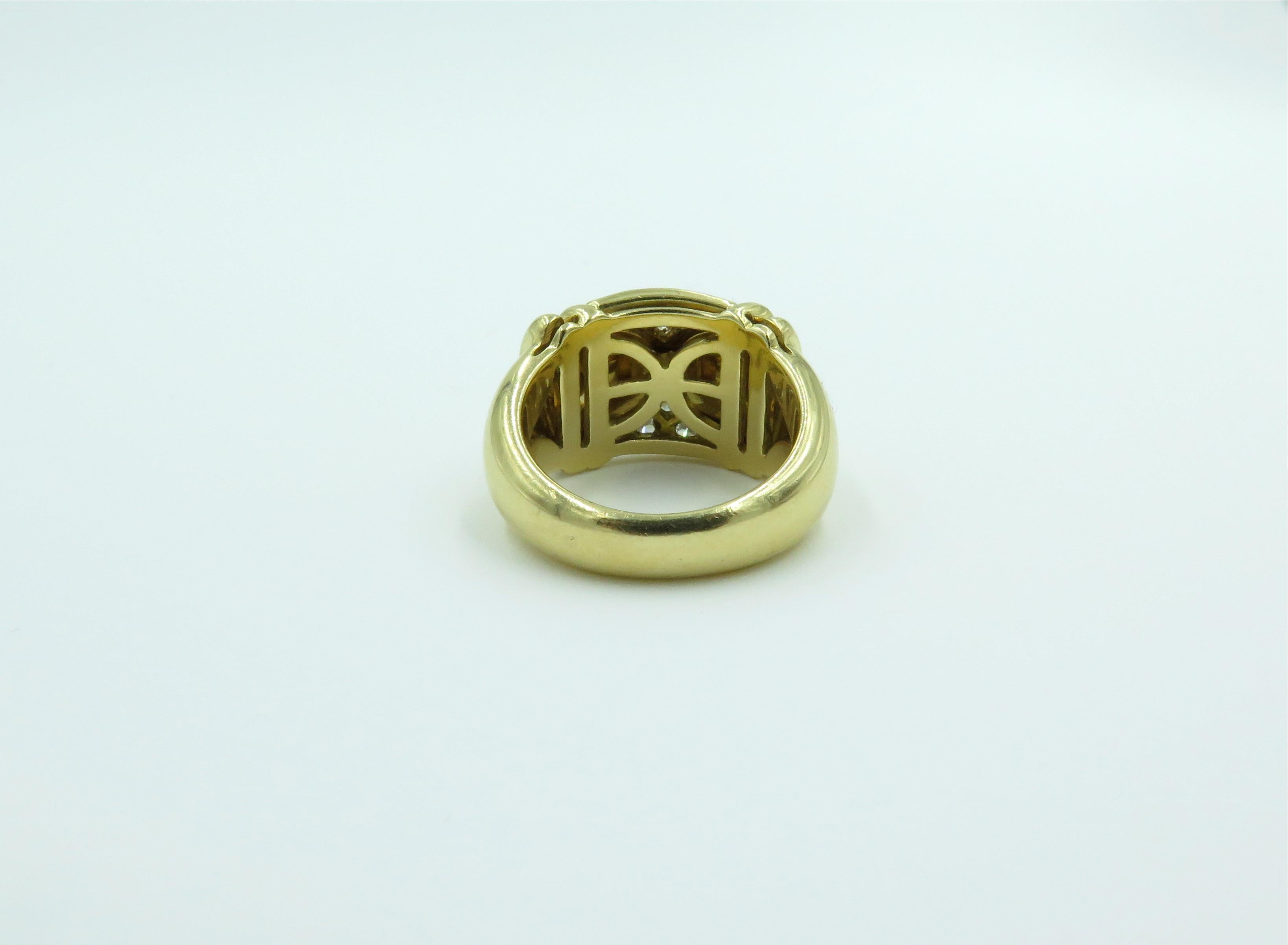 Bulgari Gold and Diamond Trika Ring In Excellent Condition In New York, NY