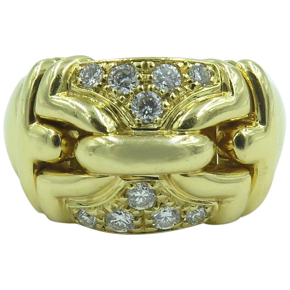 Bulgari Gold and Diamond Trika Ring