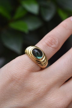 Bulgari Gold and Green Tourmaline Ring