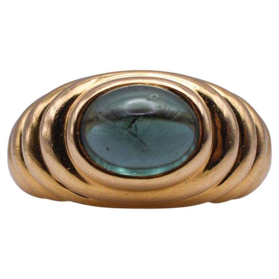 Bulgari Gold and Green Tourmaline Ring