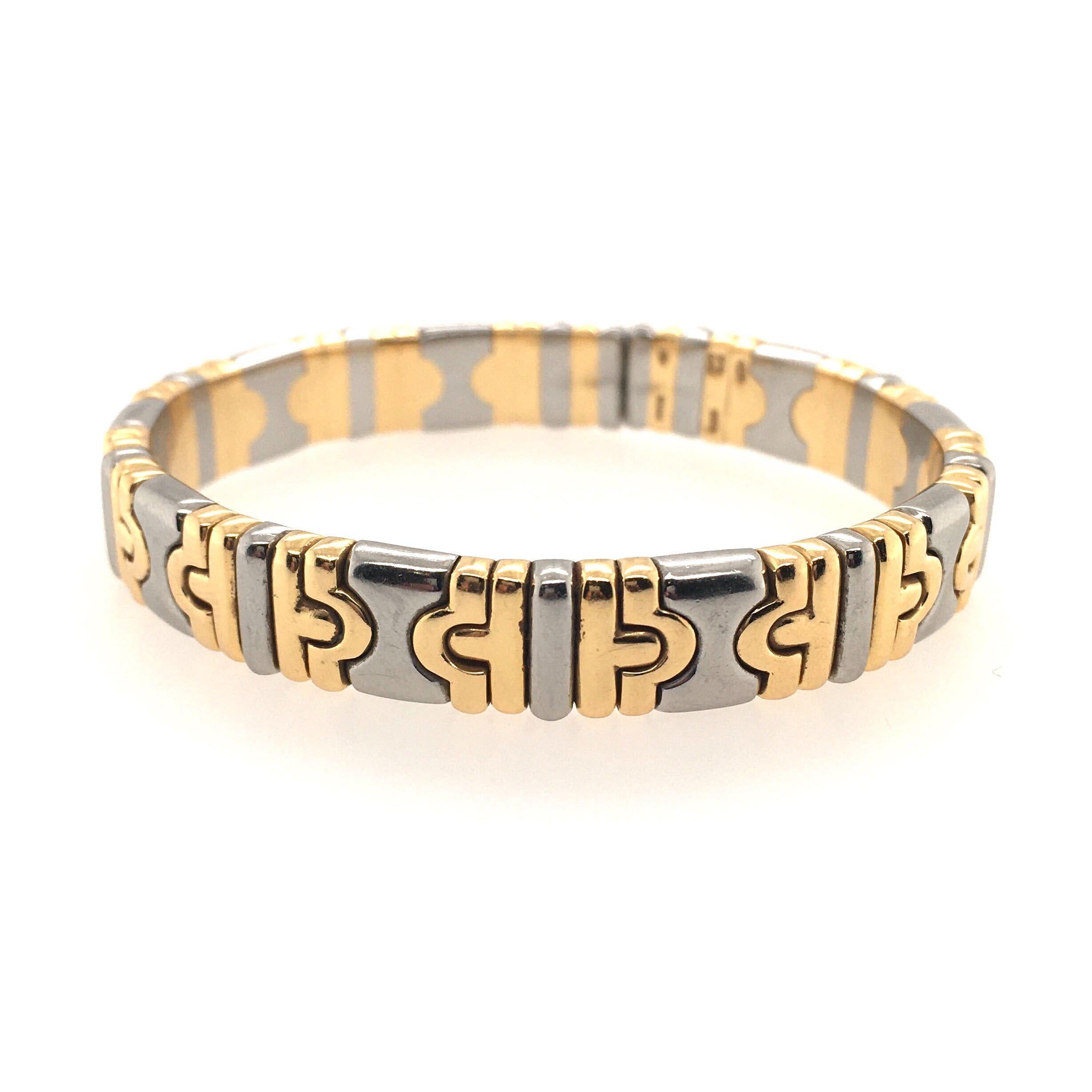 Bulgari Gold and Steel Parentesi Bracelets In Excellent Condition In New York, NY