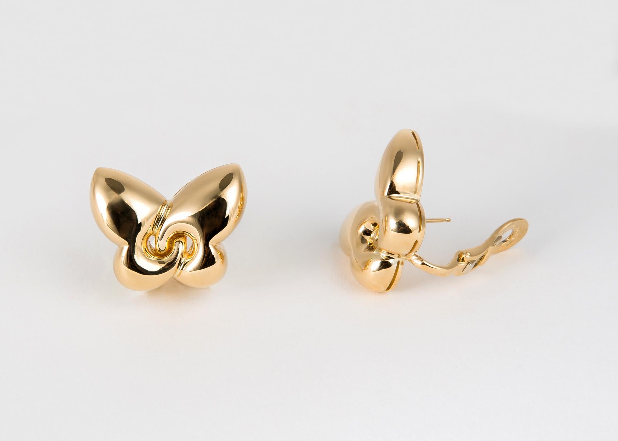 Contemporary Bulgari Gold Butterfly Earrings