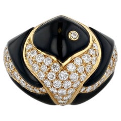 Bulgari Gold, Diamant und Onyx Naturalia Ring