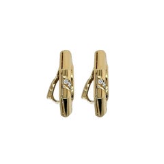 BULGARI Gold Diamond Emperor Hadrian Coin Earrings