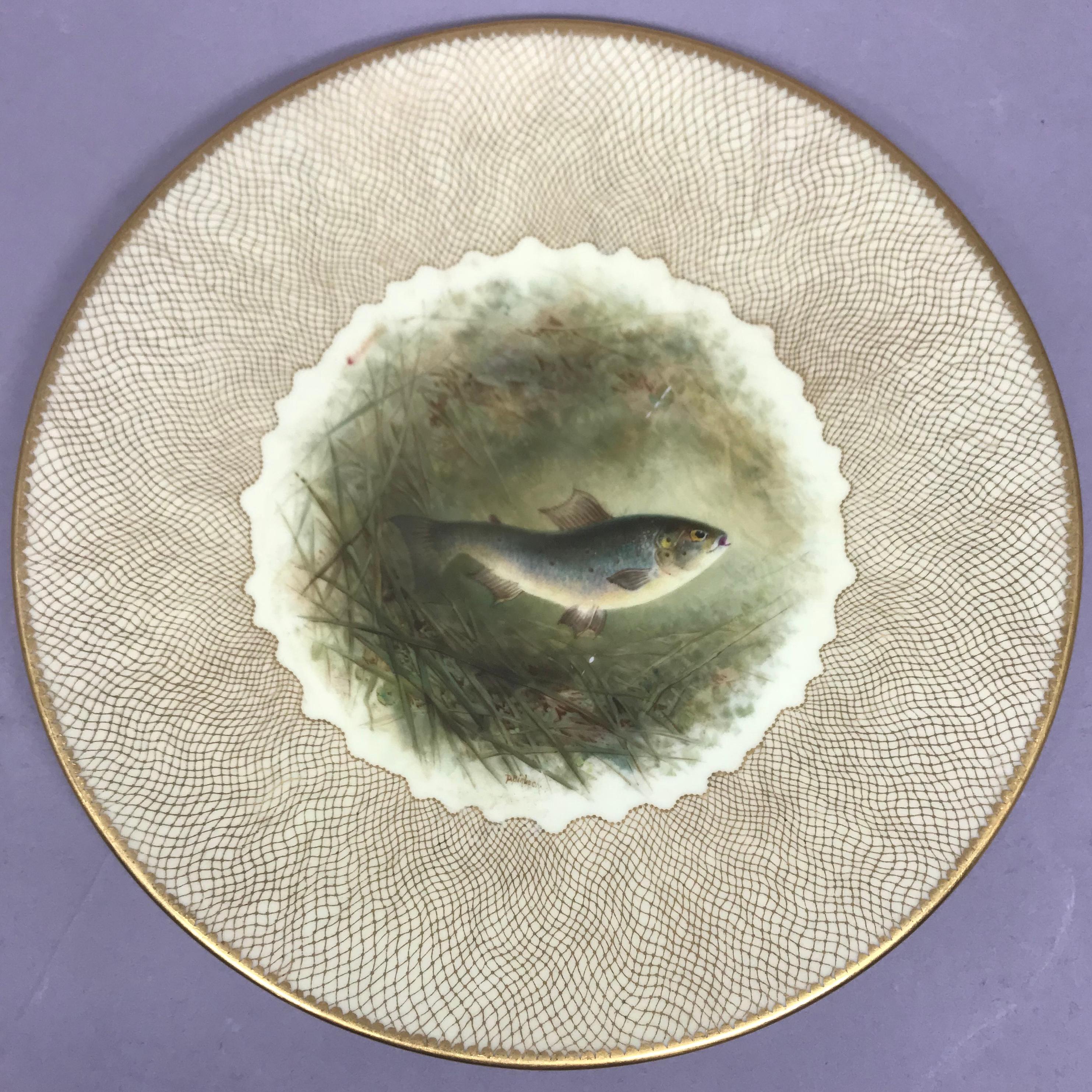 Set of Ten English Fish Plates For Sale 3