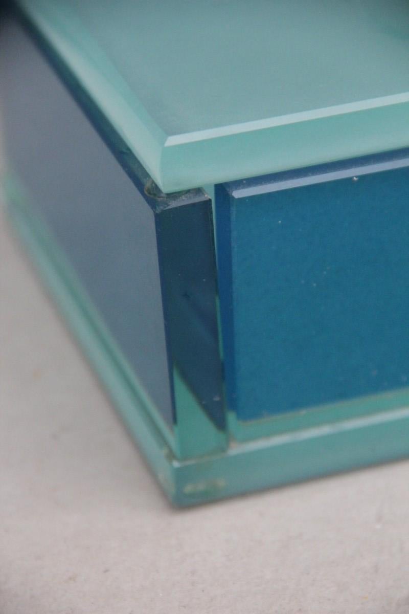 Rectangular Box Blue Italy Design Glass Ettore Sottsass Attributed Fontana Arte 3