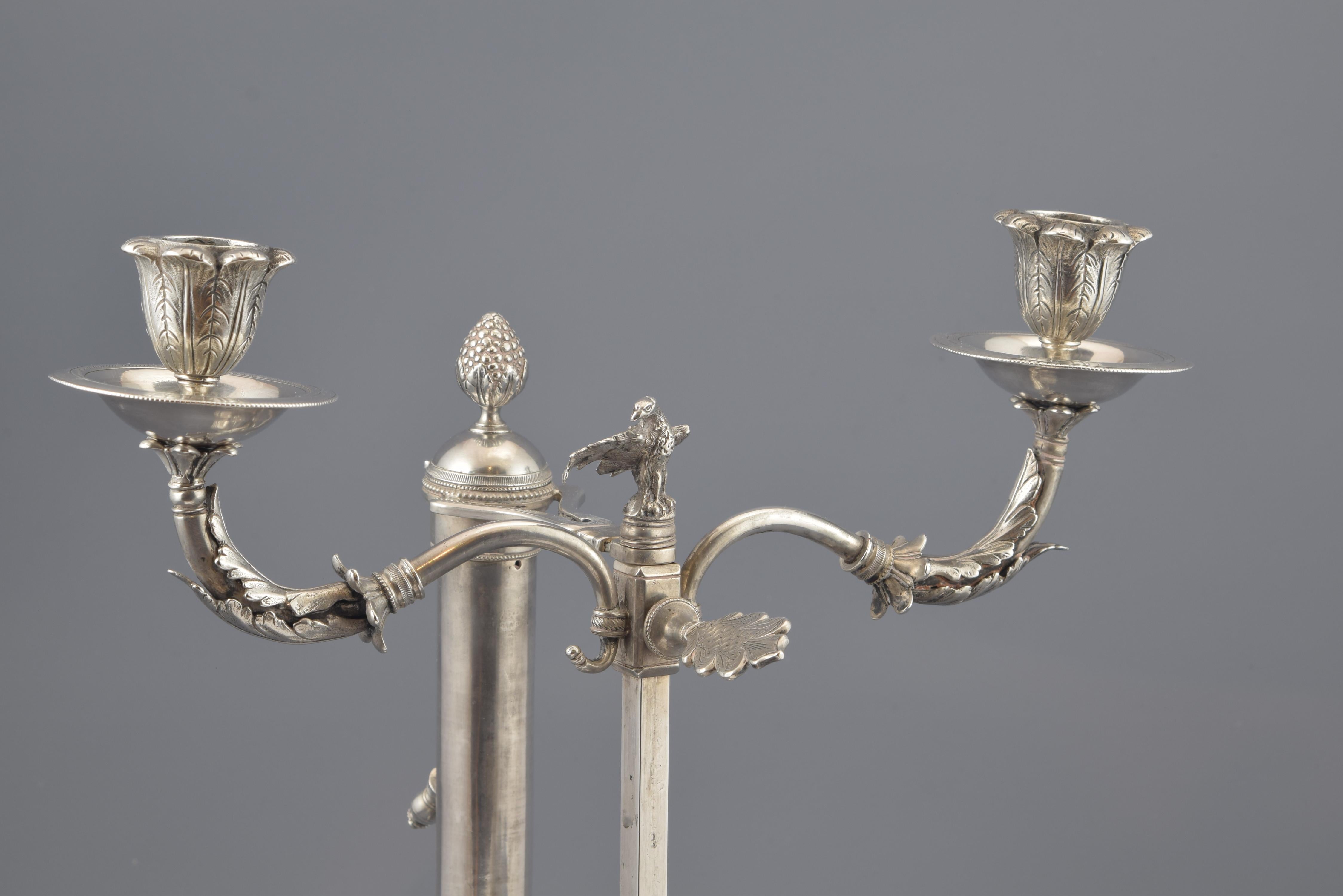 Solid Silver Lamp, with Hallmarks, Possibly Malaga, Spain, 19th Century For Sale 5