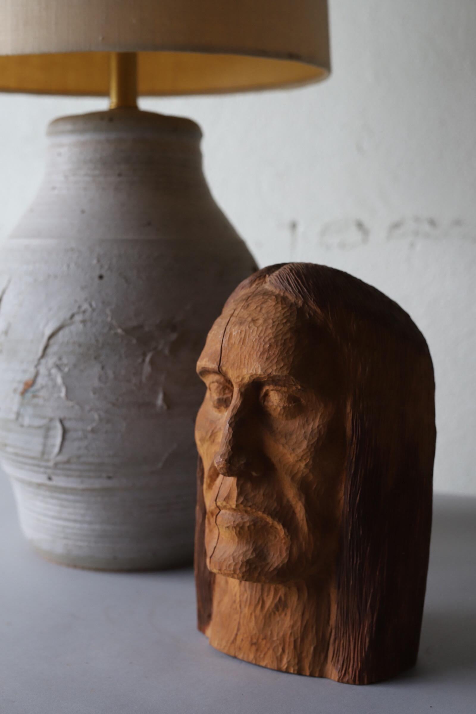 Hand Carved Wood Head 5