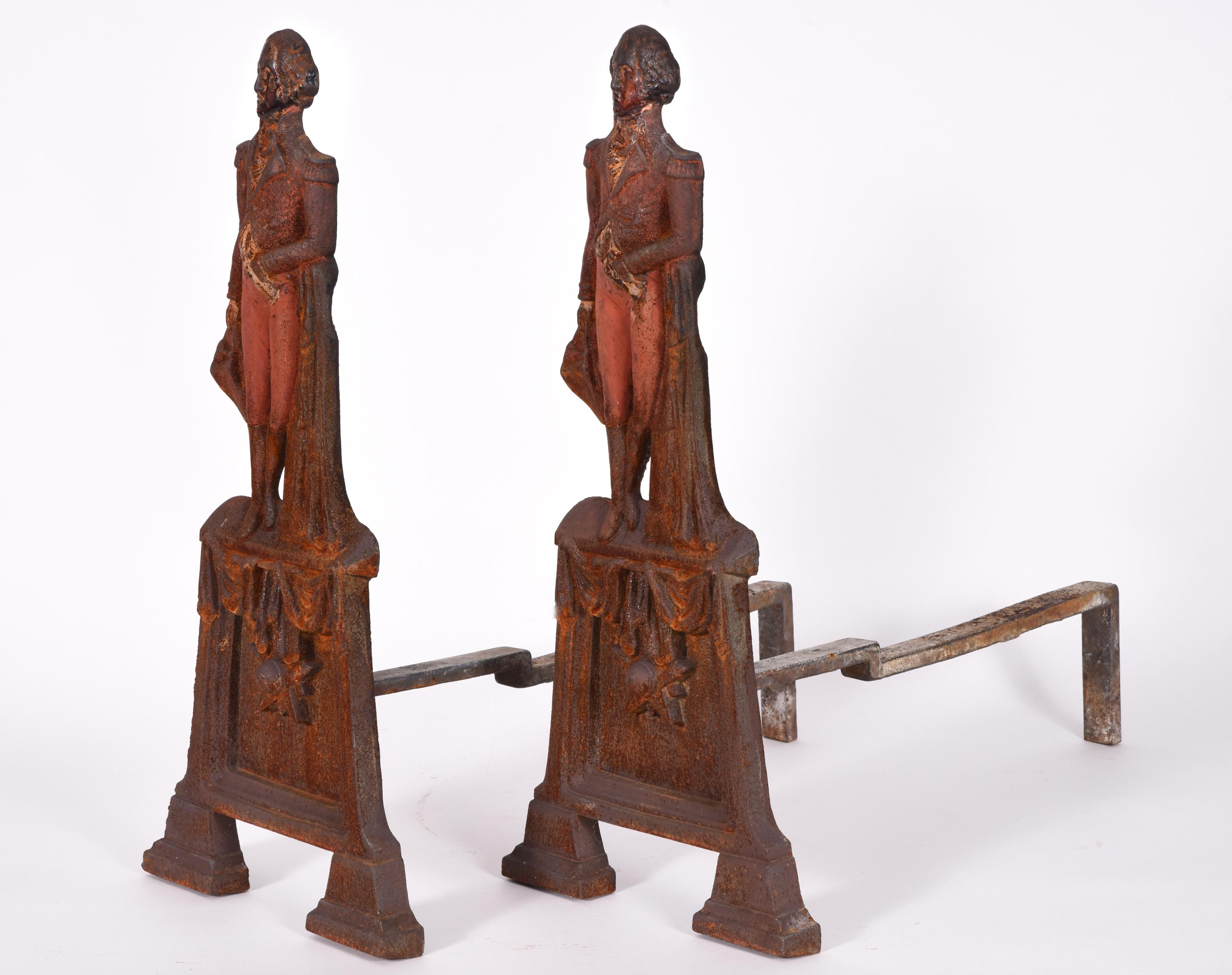 Pair of Mid-20th Century Georges Washington Andirons 6