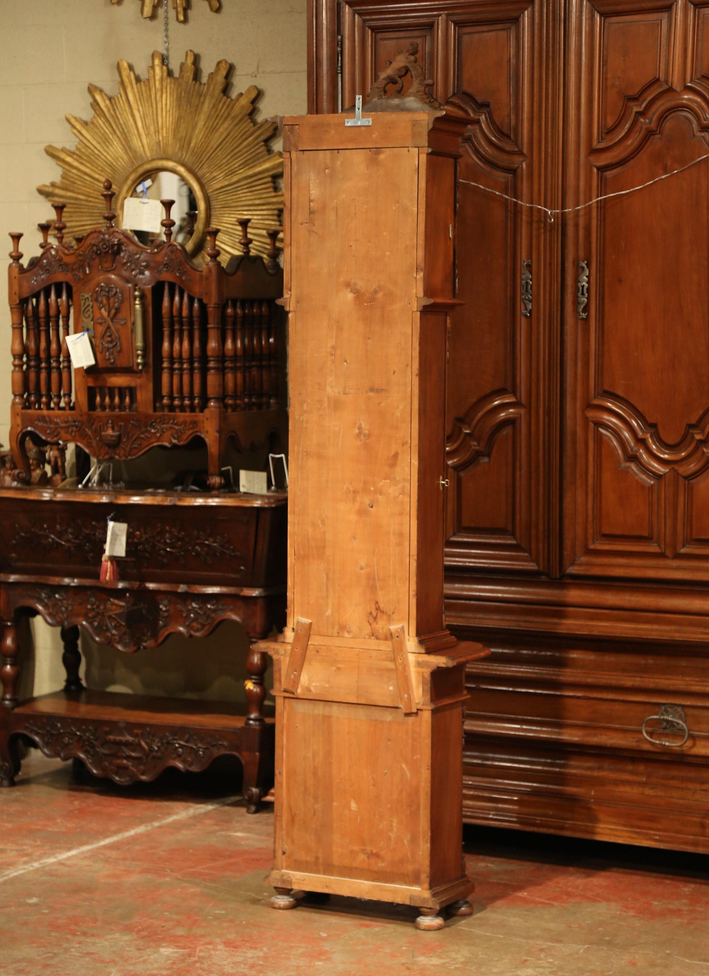 19th Century French Louis XV Carved Walnut Grandfather Clock from Lyon 7