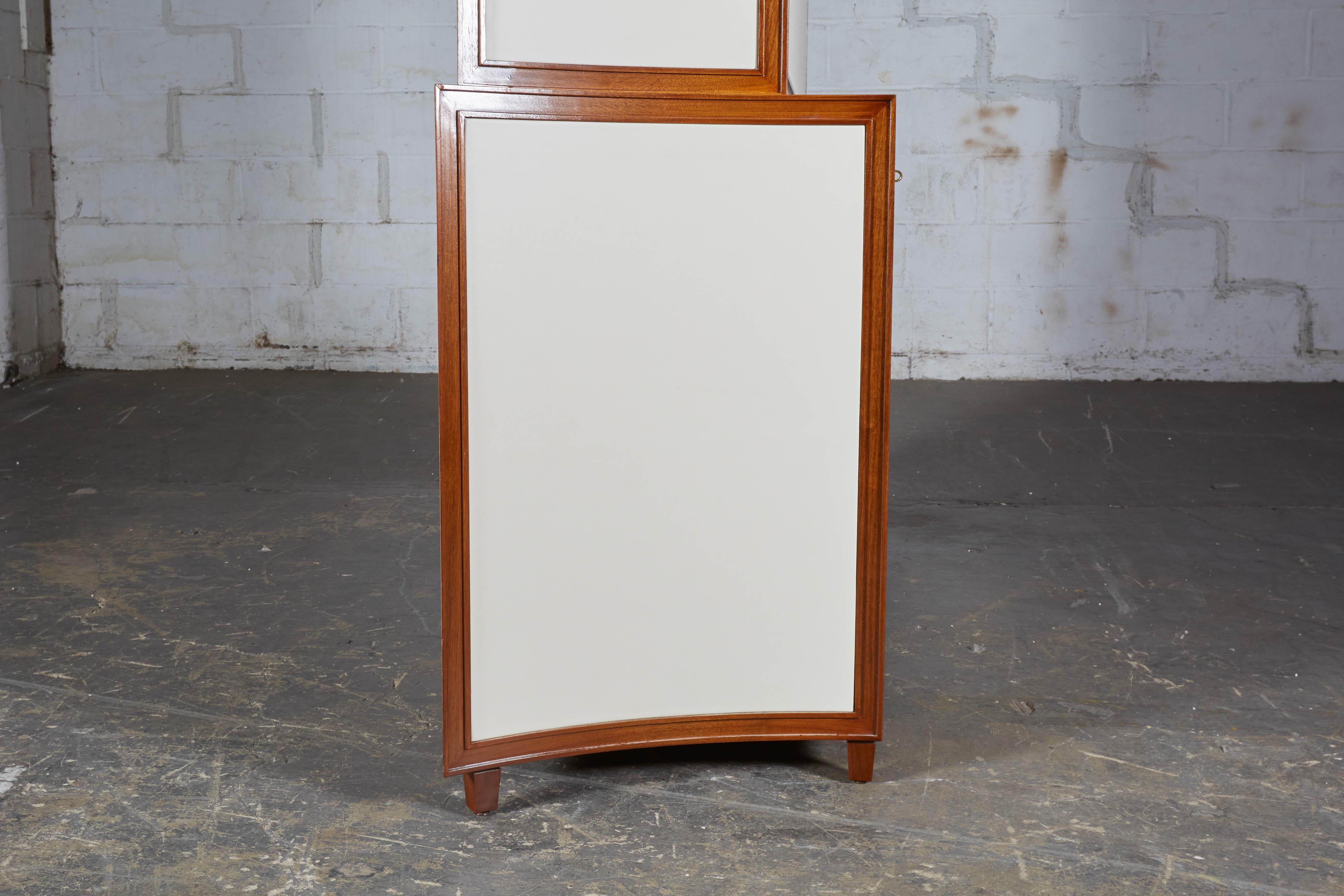 Neoclassical Mahogany and Faux Parchment Media Cabinet 6