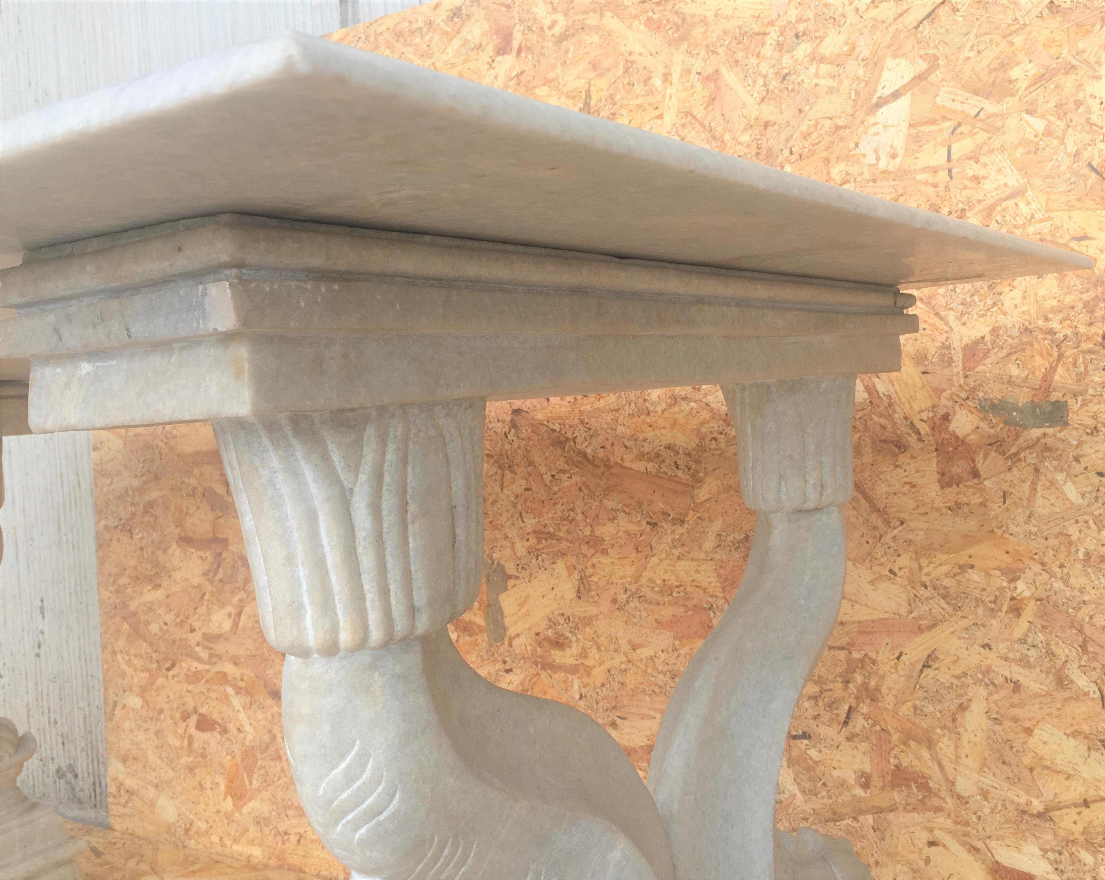 19th Center or Dining Table in Carrara Marble 6