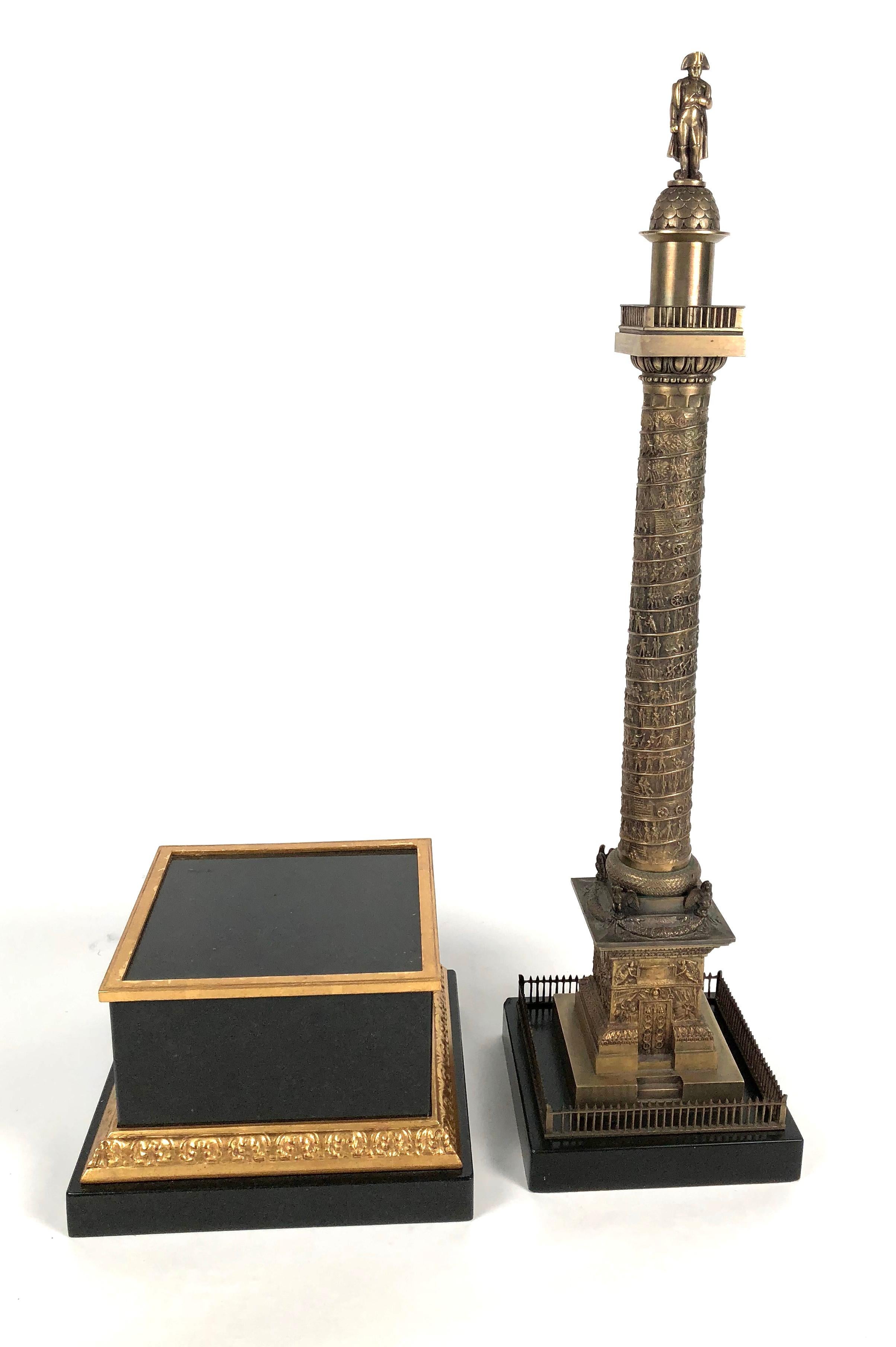 Large Grand Tour Gilt Bronze Model of the Place Vendome Napoleon Column in Paris 3