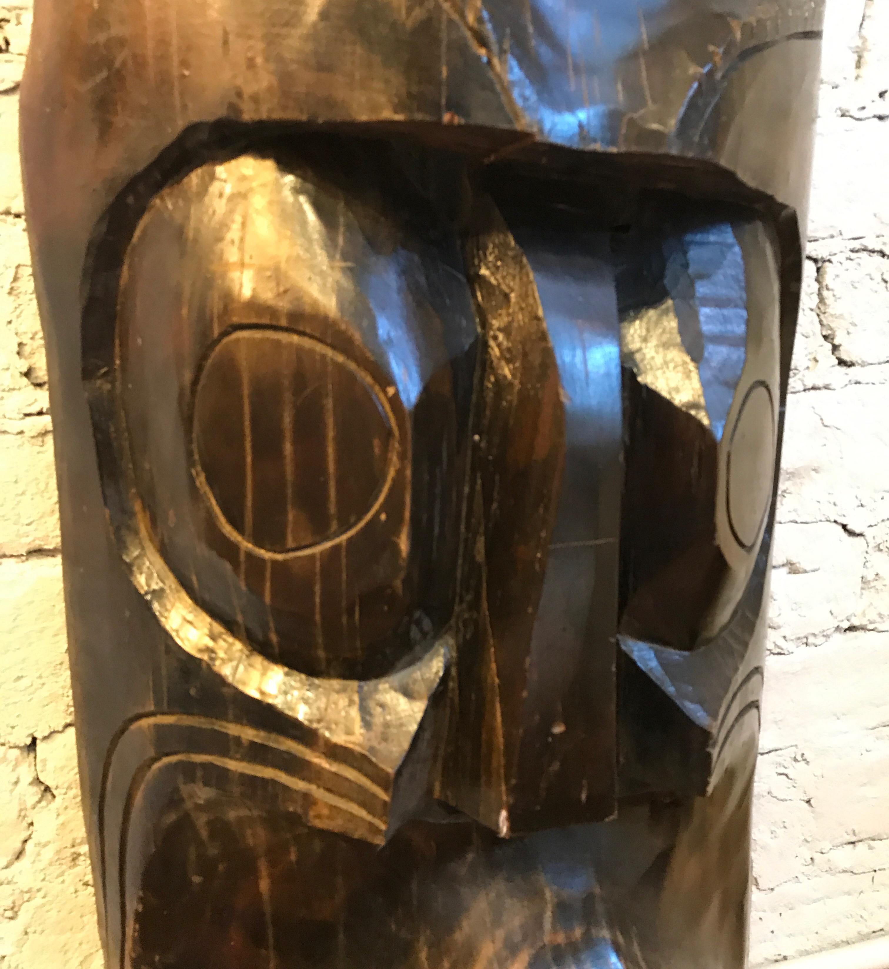 Large Carved Wood Tiki Mask For Sale 4