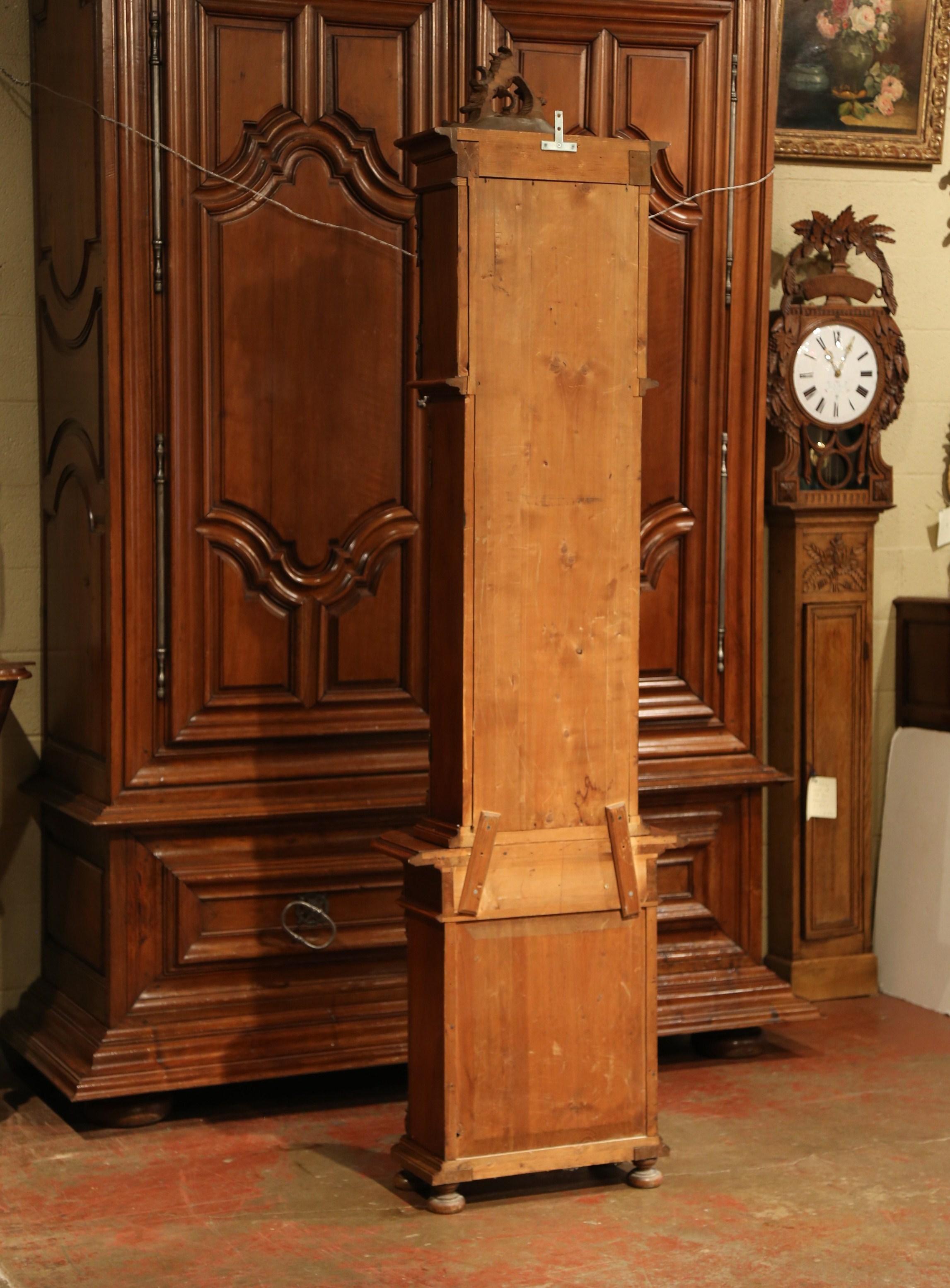 19th Century French Louis XV Carved Walnut Grandfather Clock from Lyon 8