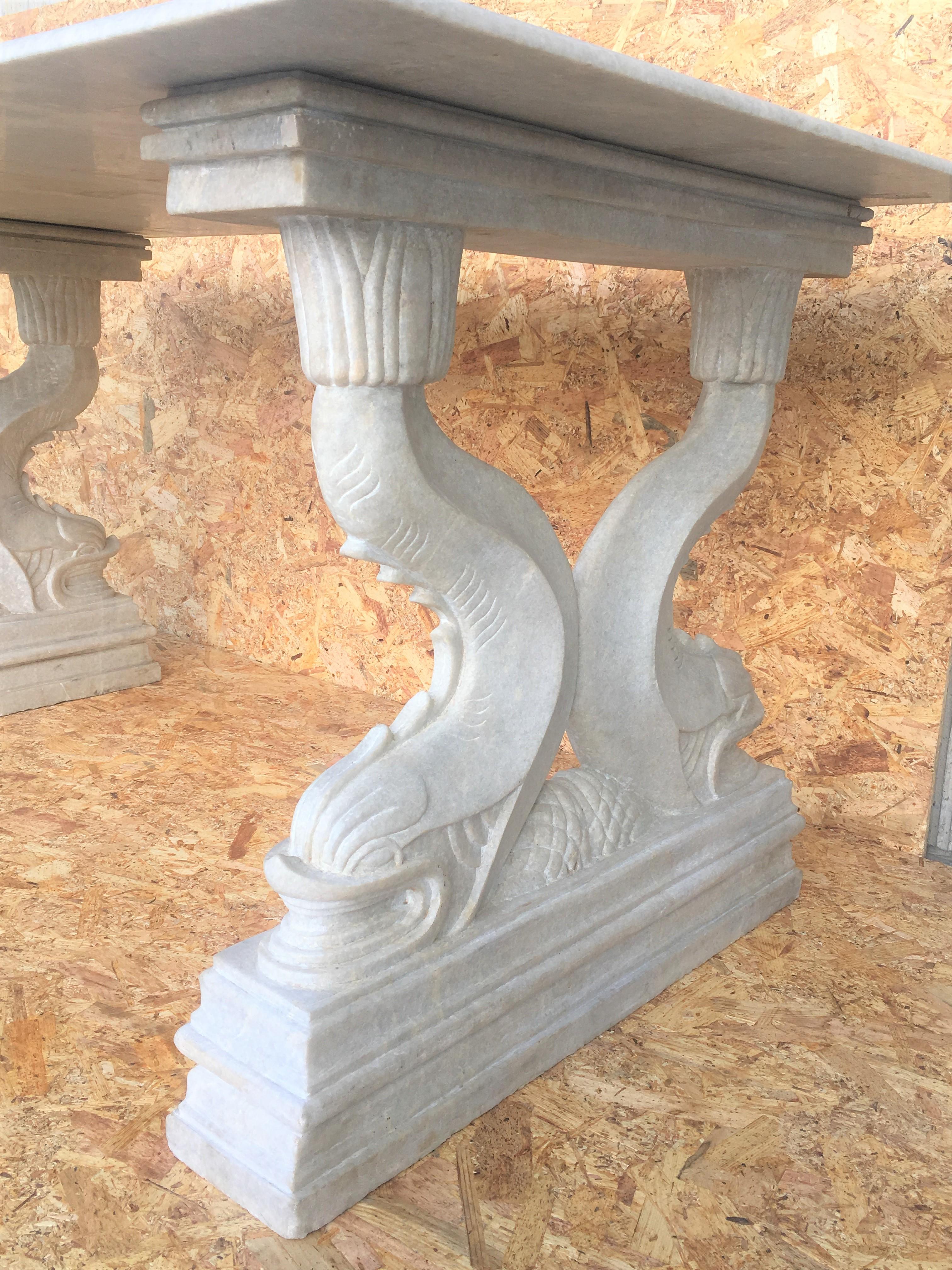 19th Center or Dining Table in Carrara Marble 7