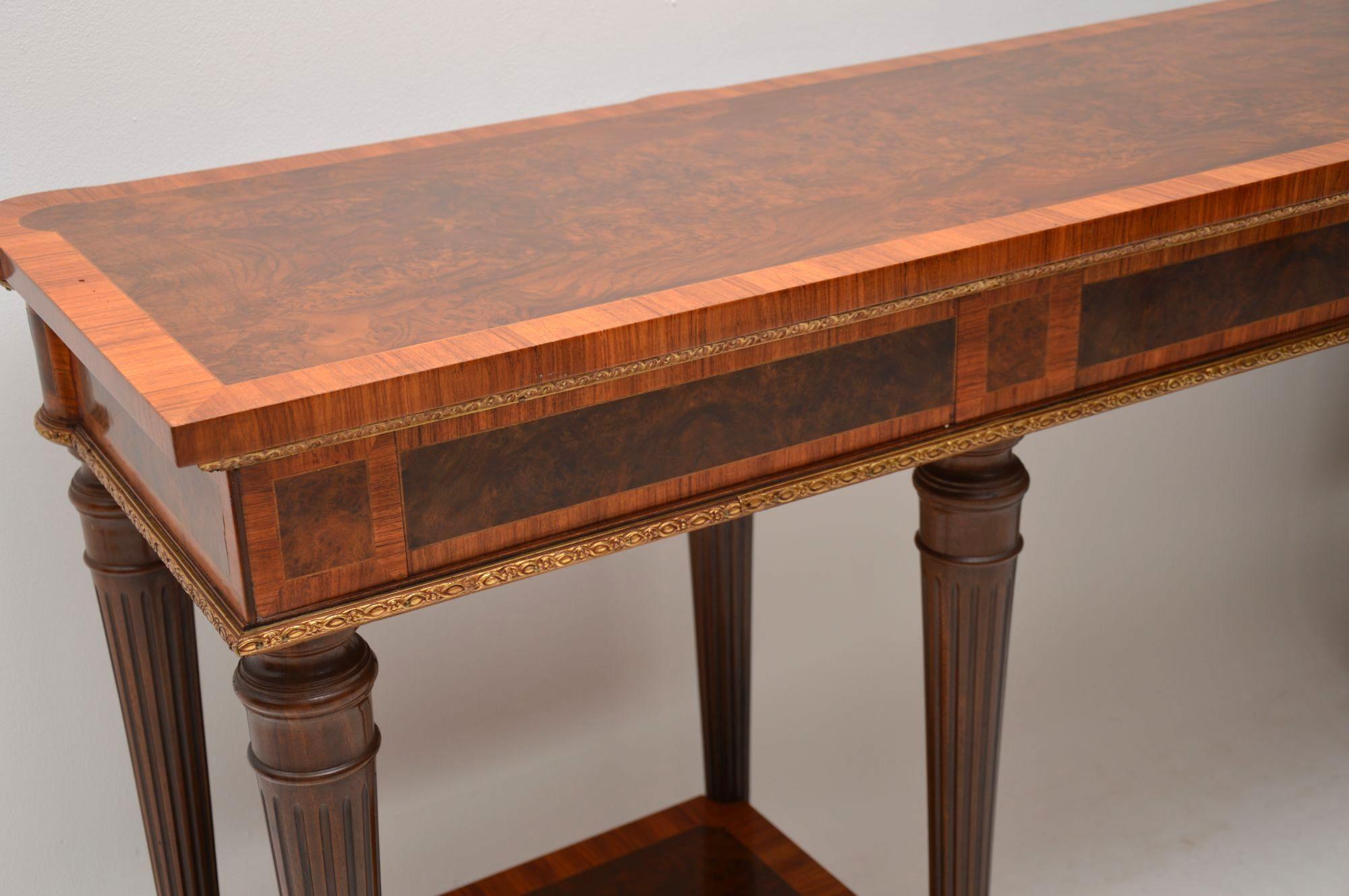 Very Large Antique French Burr Walnut Console Table 12