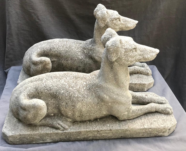 Pair of English Stone Whippets For Sale at 1stDibs