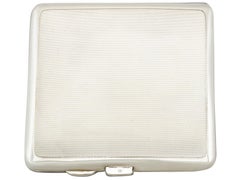 Antikes Zigarettenetui aus Sterling Silber mit Emaille und Markasit