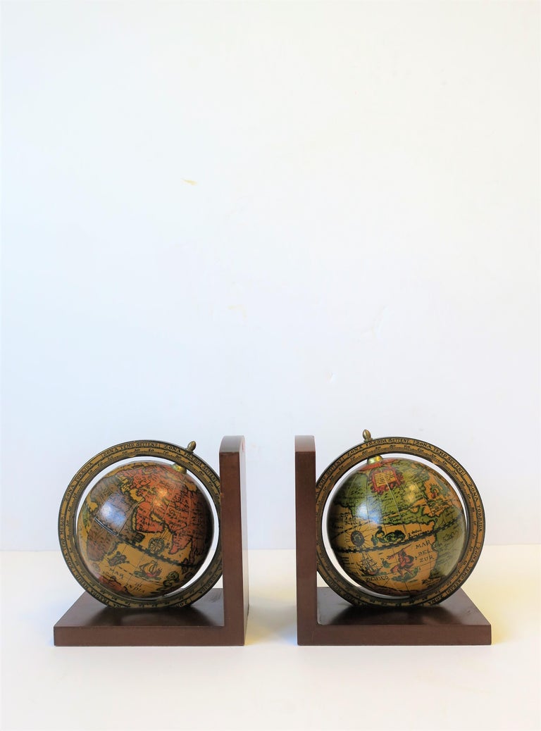 Pair of Midcentury Italian World Globe Bookends at 1stDibs | globe ...
