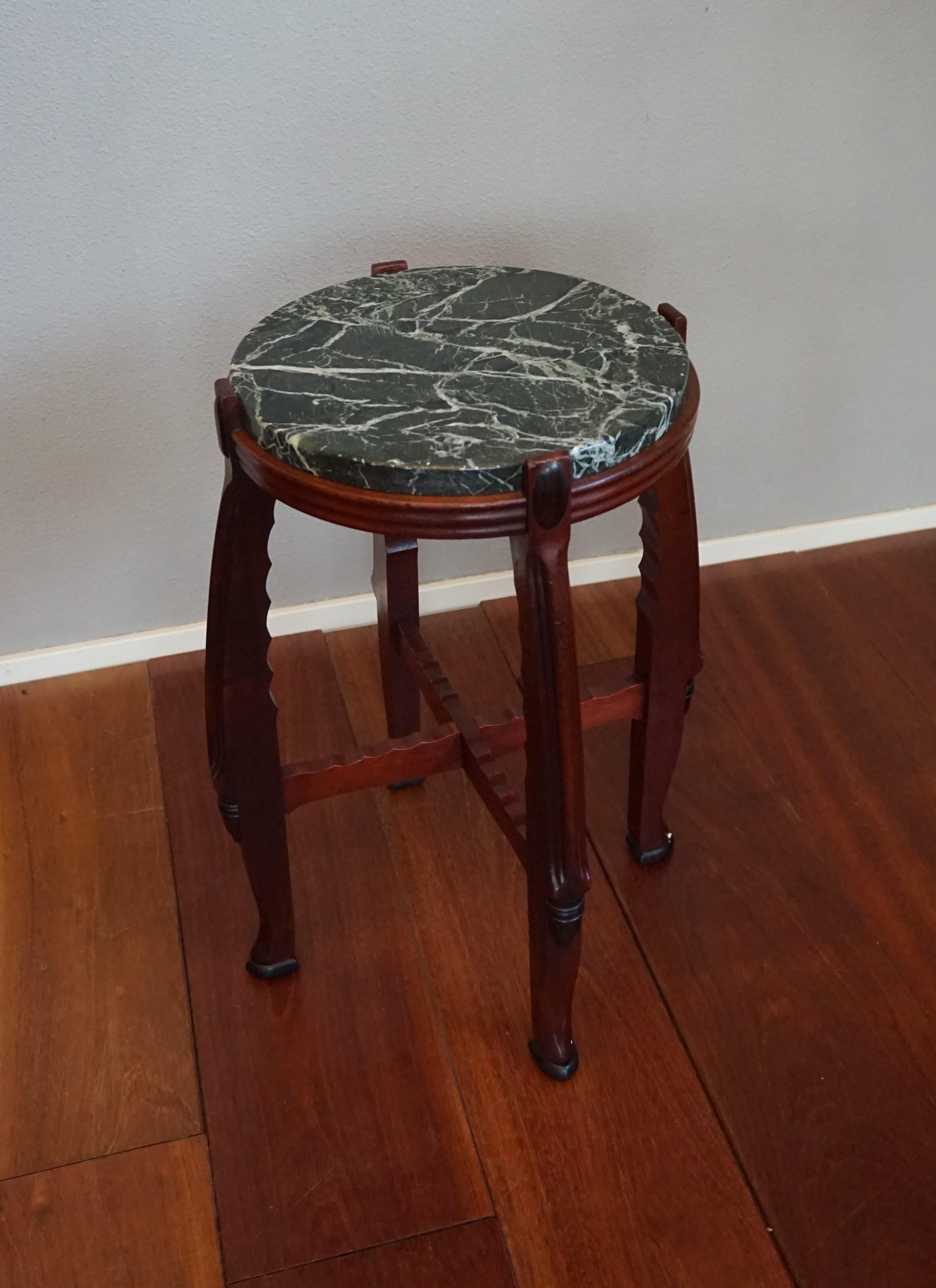 Marvelous design and all-handcrafted table. 

This great looking and practical size, Dutch Arts and Crafts (or Amsterdam School) table is an absolute joy to own and look at. This rare design can be used and enjoyed in both Art Deco and in Arts &