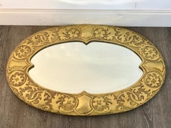 Irish Arts & Crafts Oval Brass Mirror, Attributed to the Glasgow School
