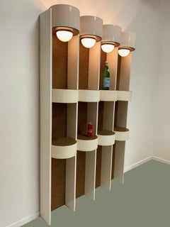 Library or dry bar with lights, attributable to Joe Colombo. Italy 60s