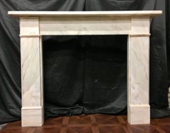 Antique 19th Century Victorian Statuary Marble Fireplace Surround