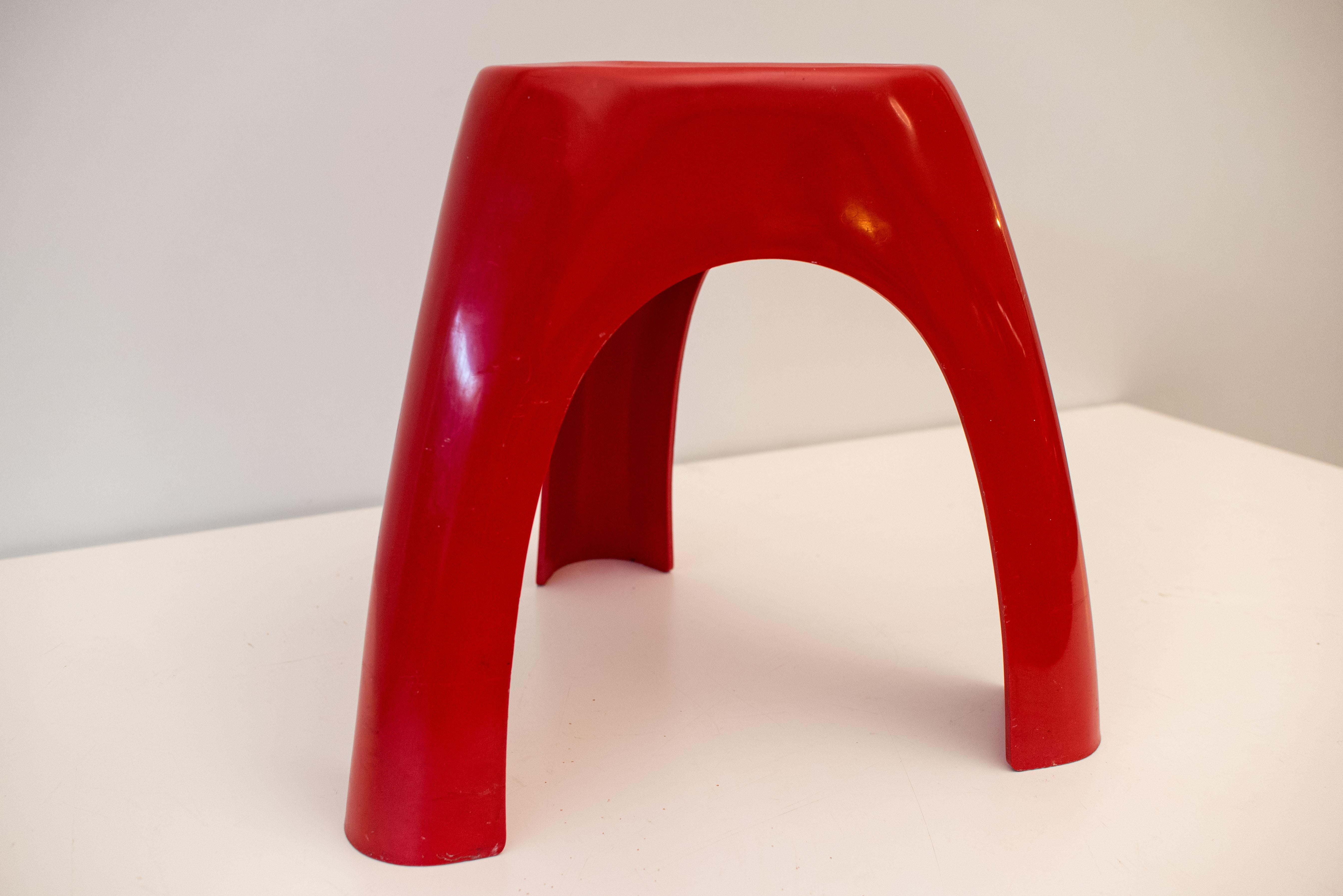 The model elephant stool is one of the most well-known examples of Japanese post-war design with a clear form and functionality. Suited for indoor spaces as well as balconies and gardens, the stackable plastic stool can also be used as portable