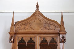 19th Century French Gothic Style Walnut Carved Bookcase or Sideboard