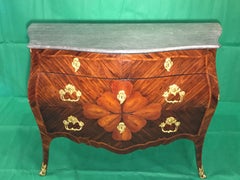 18th Century Italian Louis XV Bois De Violette Chest of Drawers Marble 1750s
