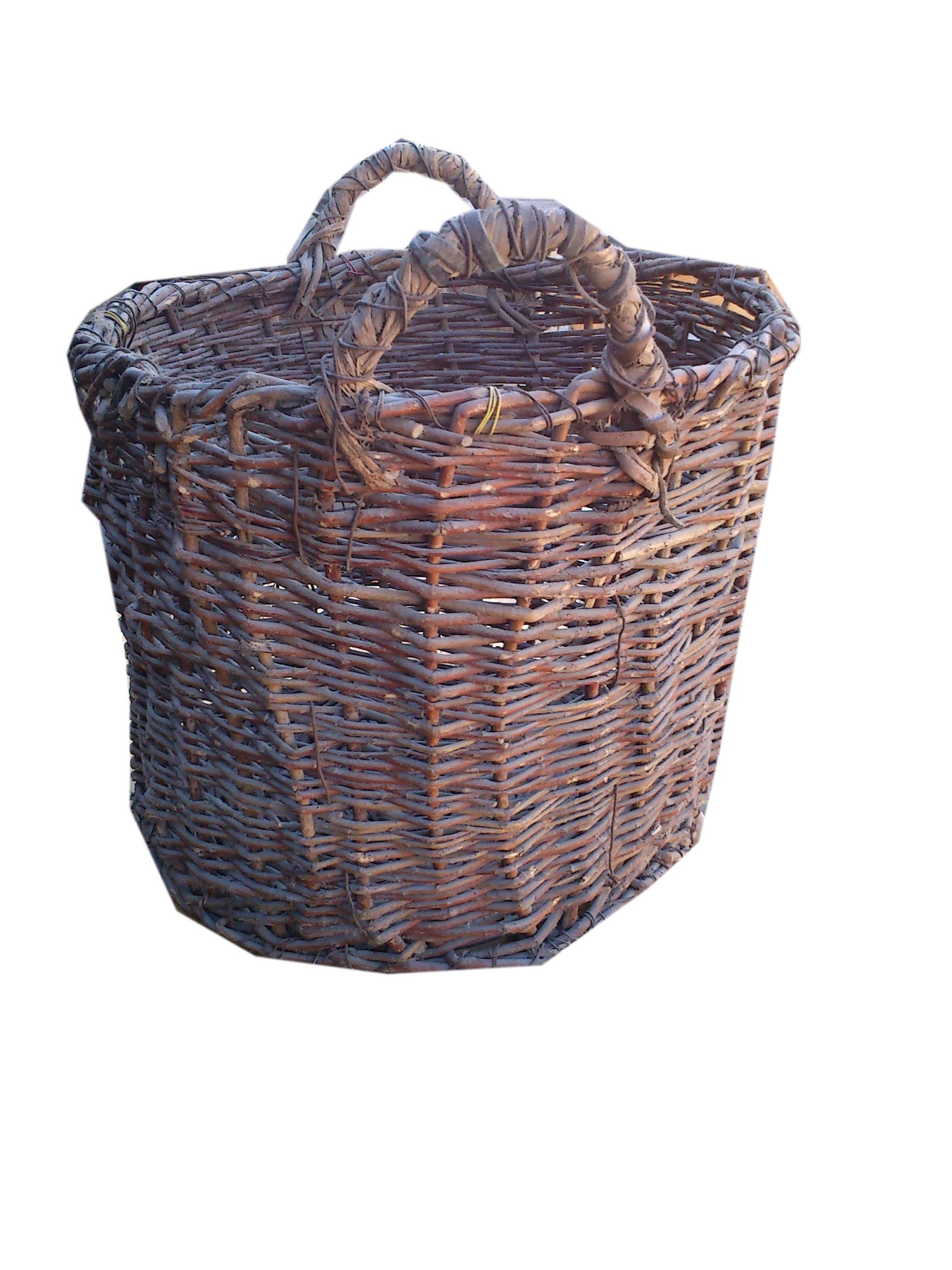 Antique basket with handles from a small town in Hungary.
Large Hungarian vineyard harvest wicker basket.
Handmade and handwoven of a thick wicker in superb condition and a lovely warm patina.
Great as a decorative item by the door to hold