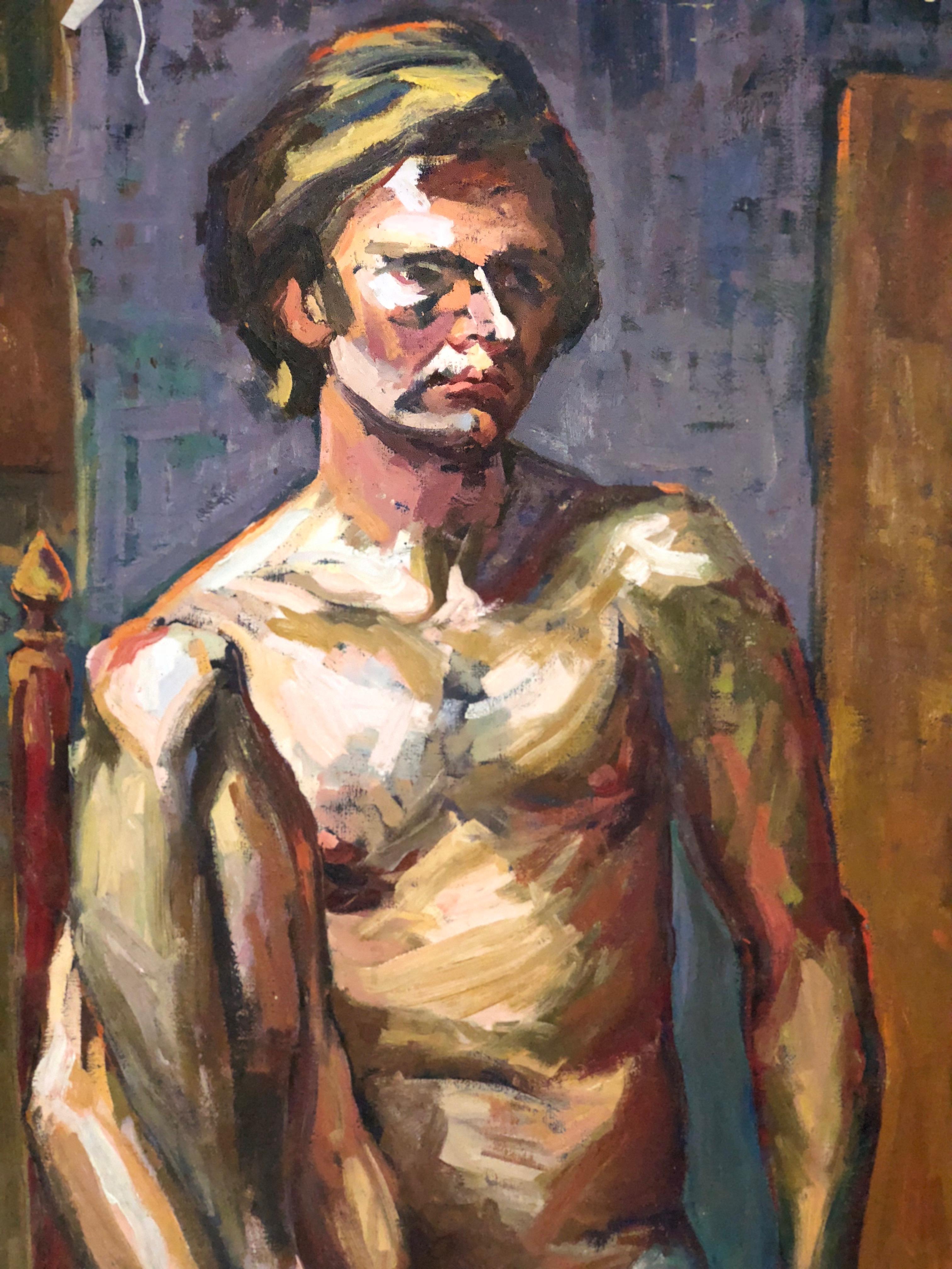 Oil nude portrait by Lois Foley Whitcomb. Dimensions: 40