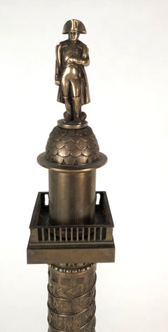 Large Grand Tour Gilt Bronze Model of the Place Vendome Napoleon Column in Paris