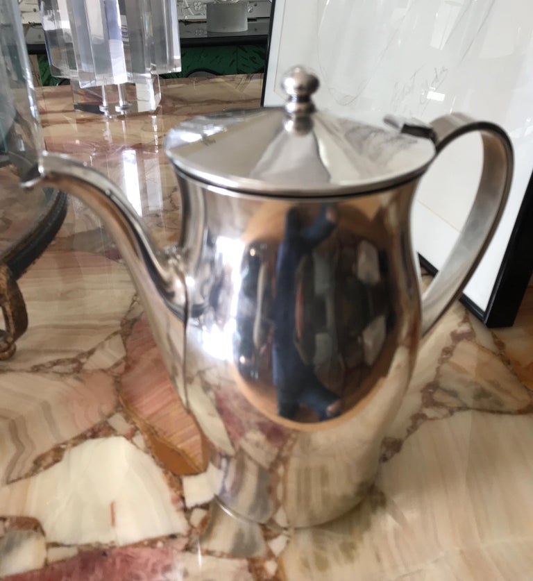 Midcentury Hotel Silver Coffee Pot For Sale at 1stDibs