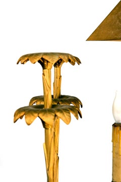 Bronze Chinoiserie Style or Pagoda Palm Tree Six-Light Chandelier