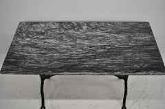 Cast Iron Marble-Top French Pastry Cafe Bistro Dining Table Desk