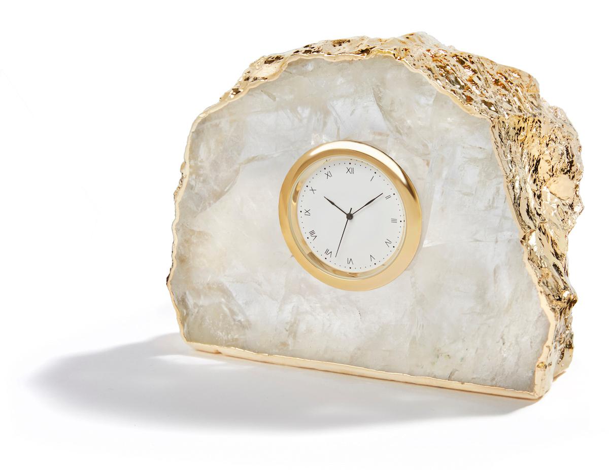 Other Ampliar Clock in Crystal and Gold by Anna Rabinowitz For Sale