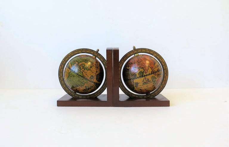 Pair of Midcentury Italian World Globe Bookends at 1stDibs | globe ...