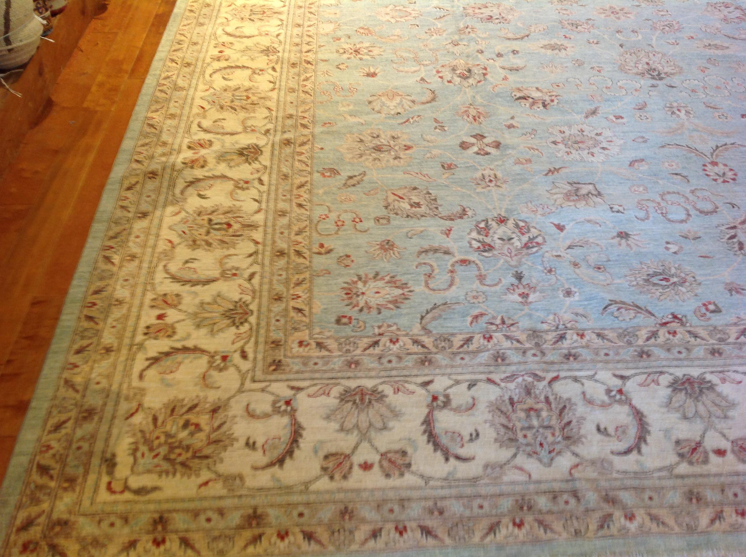Hand-Knotted Traditional Pakistani Wool Area Rug For Sale