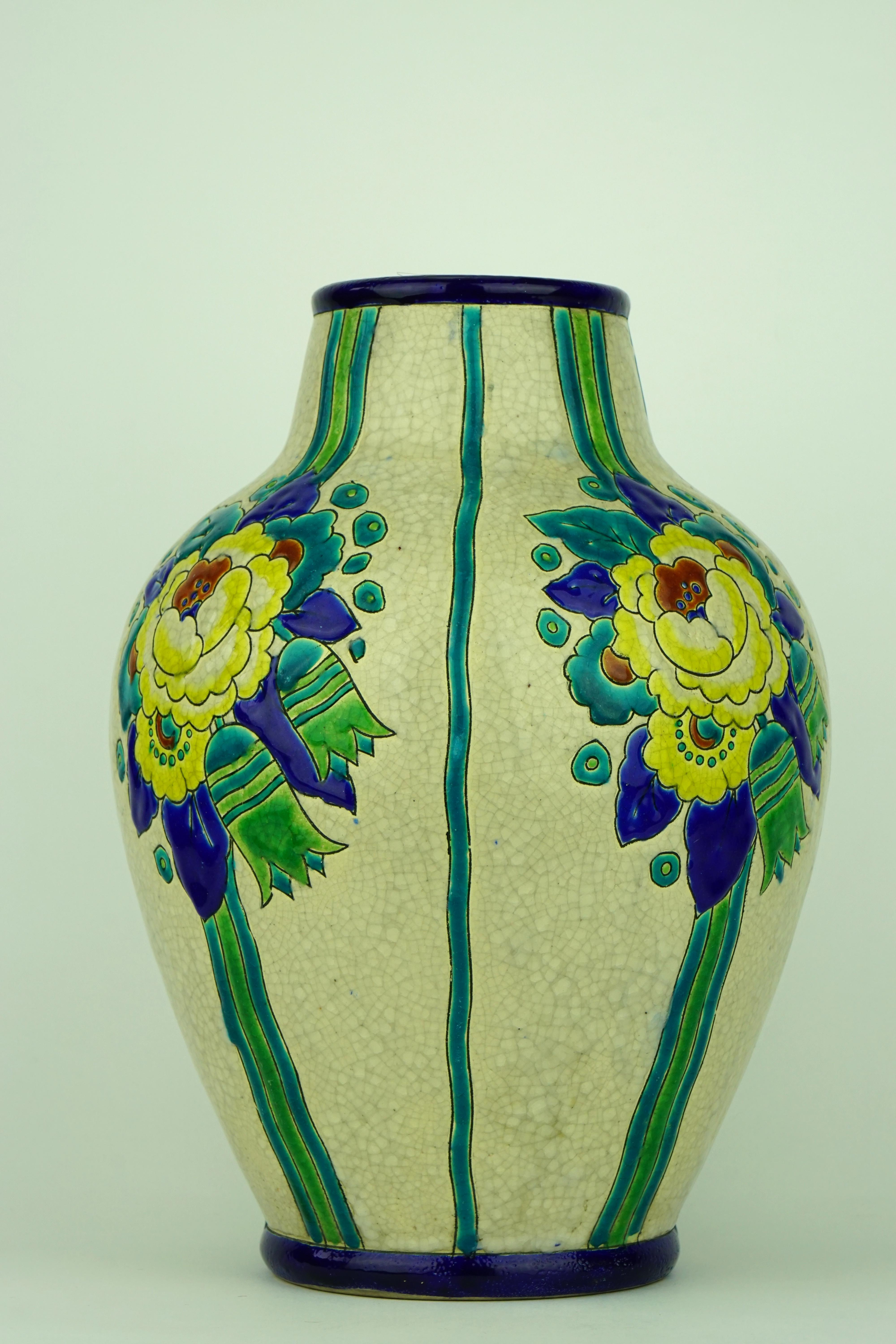 Belgian Art Deco Keramis Boch La Louviere Vase