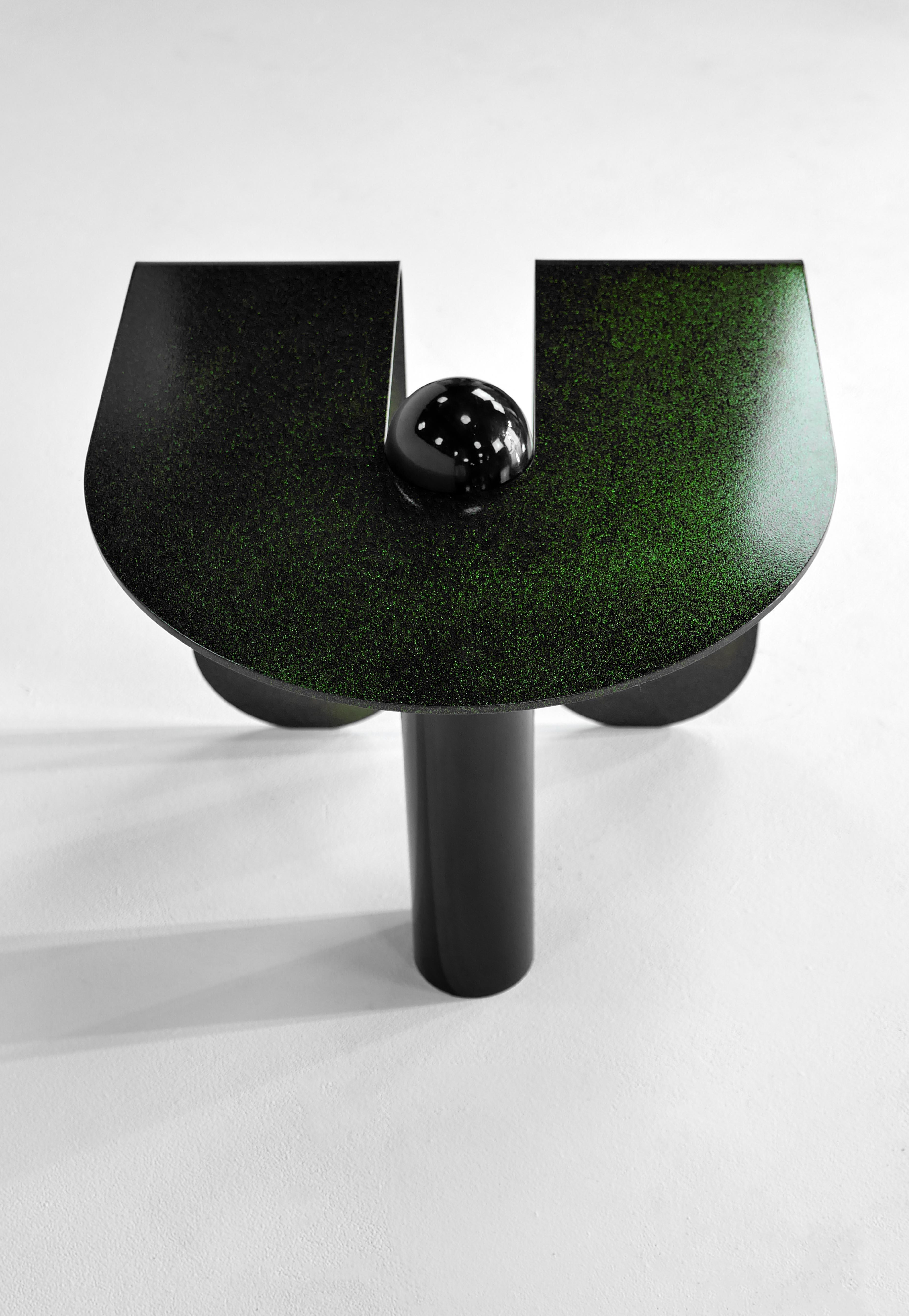 Powder-Coated Dazzling Geometric Side Table by Birnam Wood Studio and Suna Bonometti