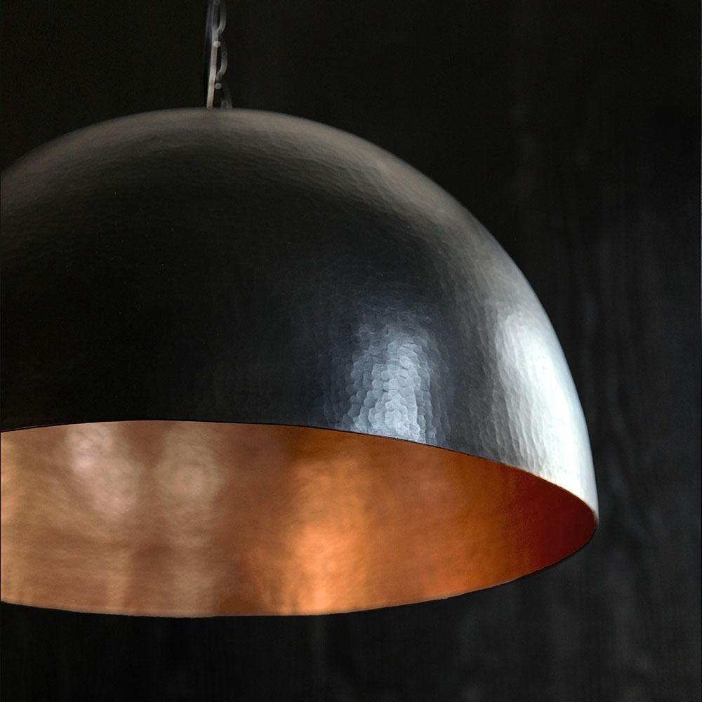 Pendant Light in Hammered Copper, Arco 
