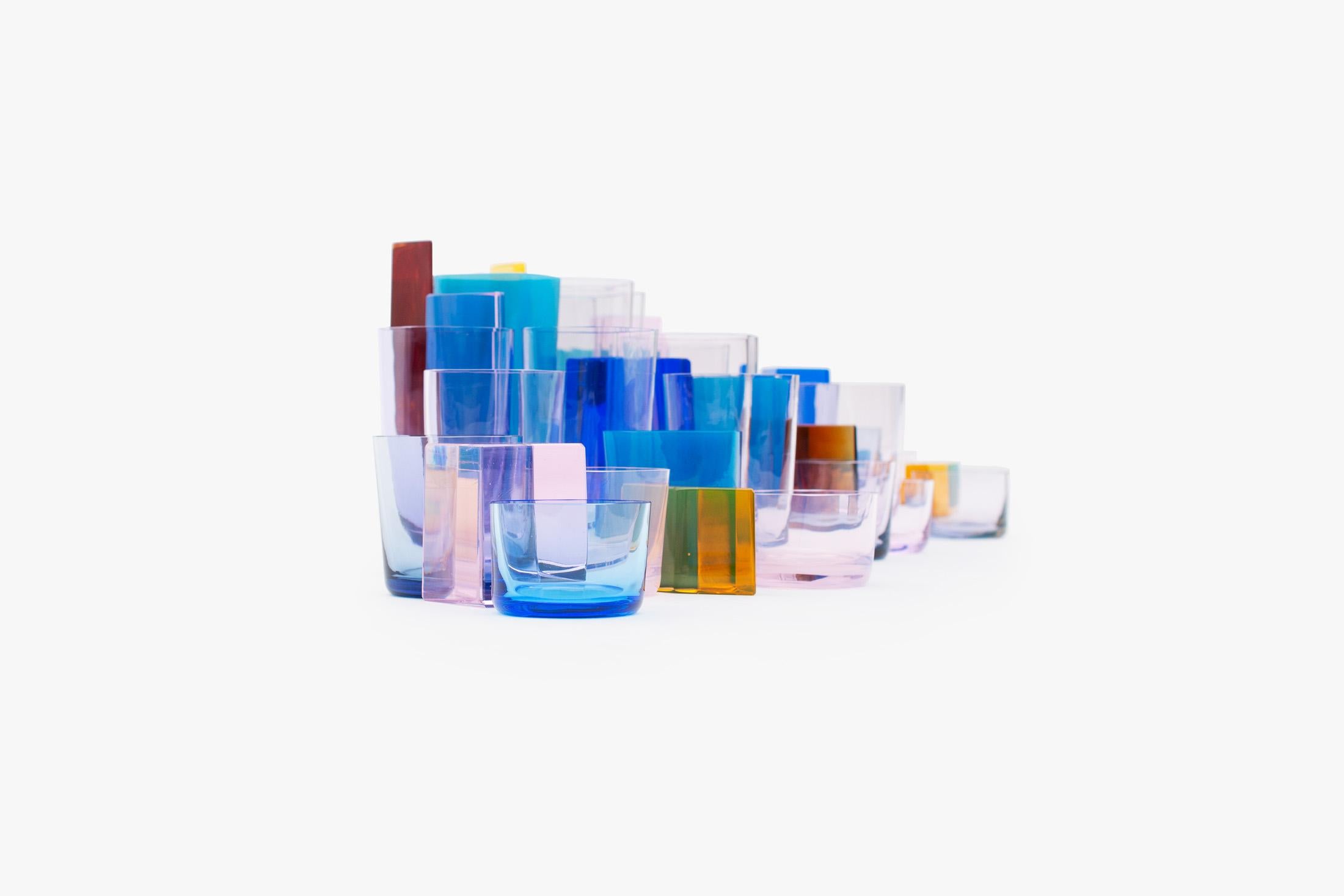 Polygon Glassware by Omer Arbel For OAO Works, Geometric Blown Glass Sculpture (Tschechisch) im Angebot