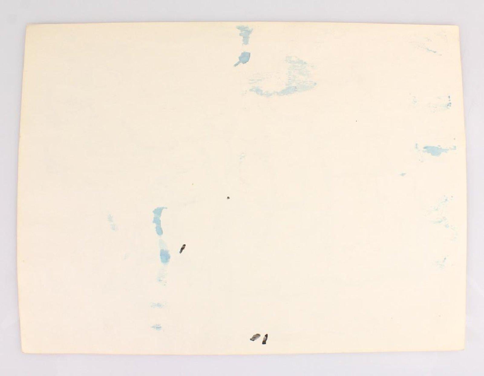 Mid-Century Modern Aquarelle expressionniste abstraite du milieu du siècle dernier, Salvatore Grippi, Bleu en vente