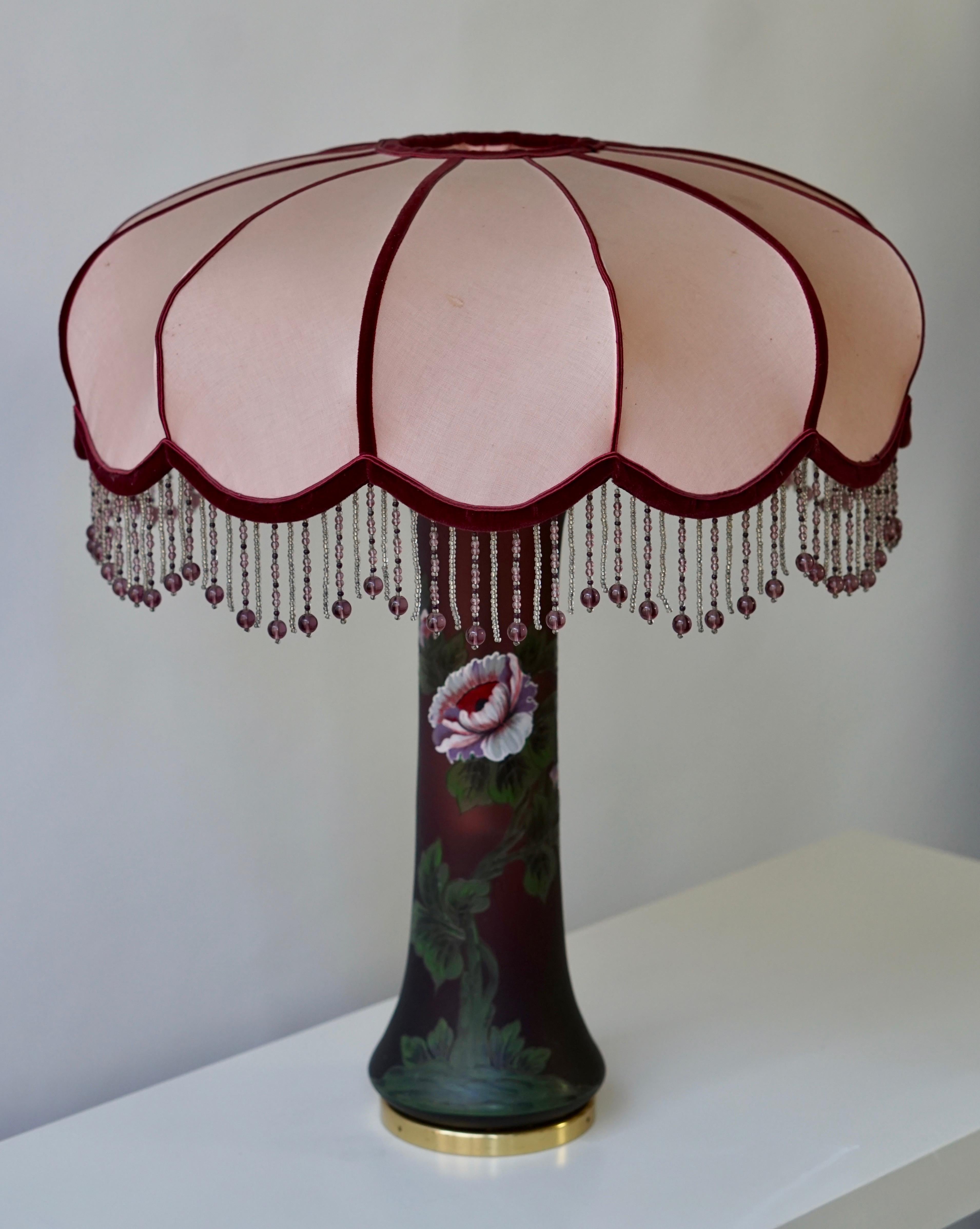 Art Nouveau At Nouveau Table Lamp in Glass