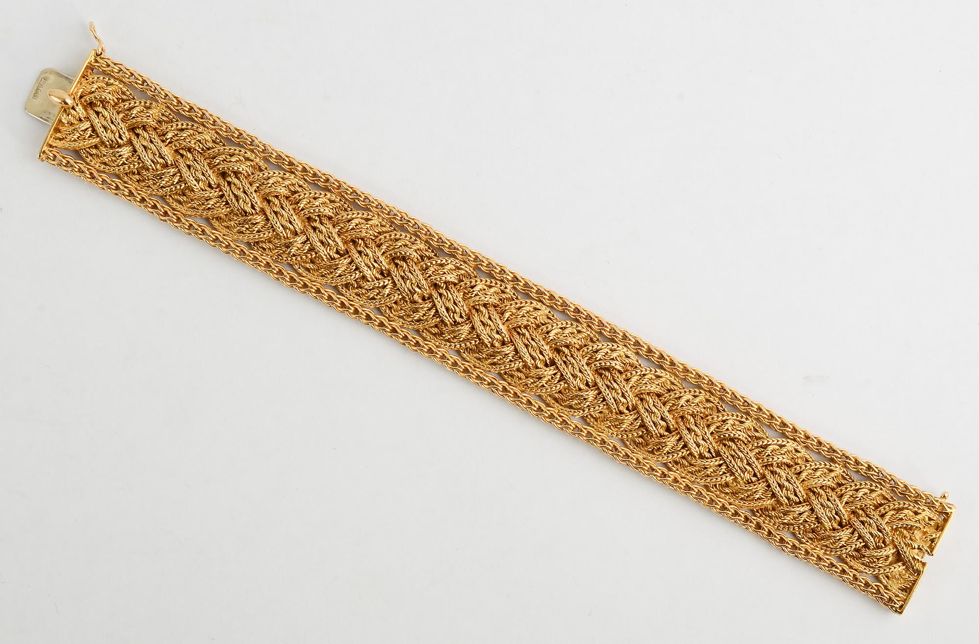 Modern Bulgari Gold Mesh Bracelet